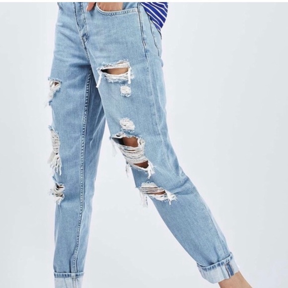TopShop Moto W25 Hayden High Rise Ripped Jeans - Picture 1 of 9